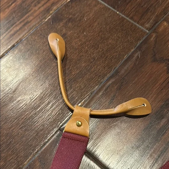 Elegant Burgundy and Tan Women's Suspenders - Picture 2 of 2